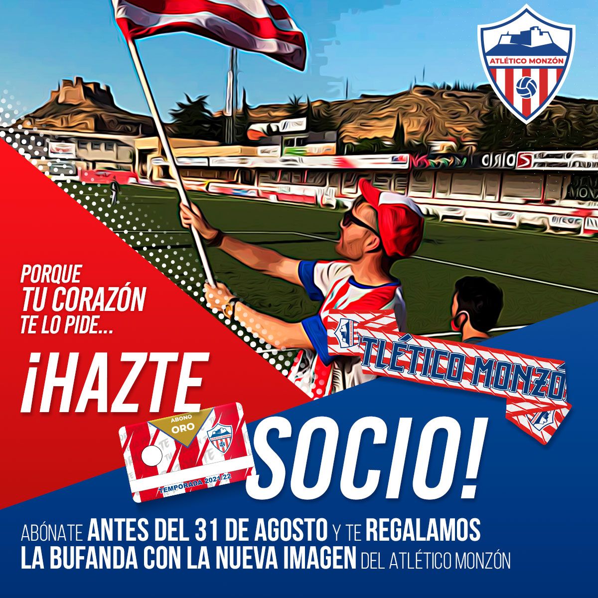 El Atlético Monzón comienza su campaña de abonados estrenando nueva imagen