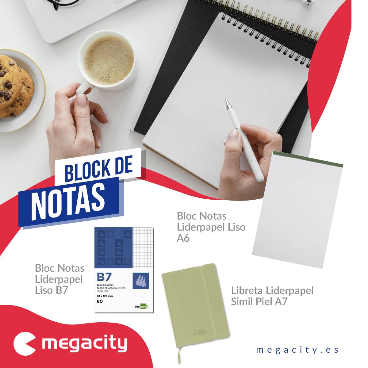 Megacity ofrece una amplia variedad de blocs de notas