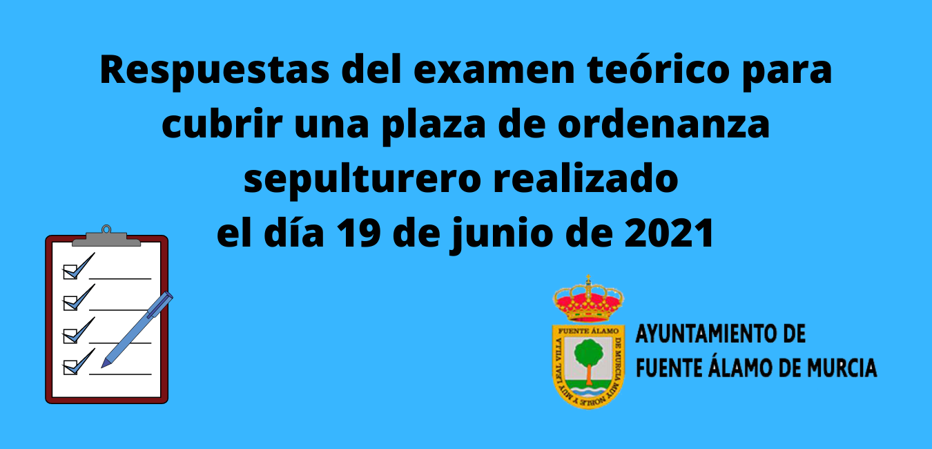 Respuestas del examen de Ordenanza Sepulturero
