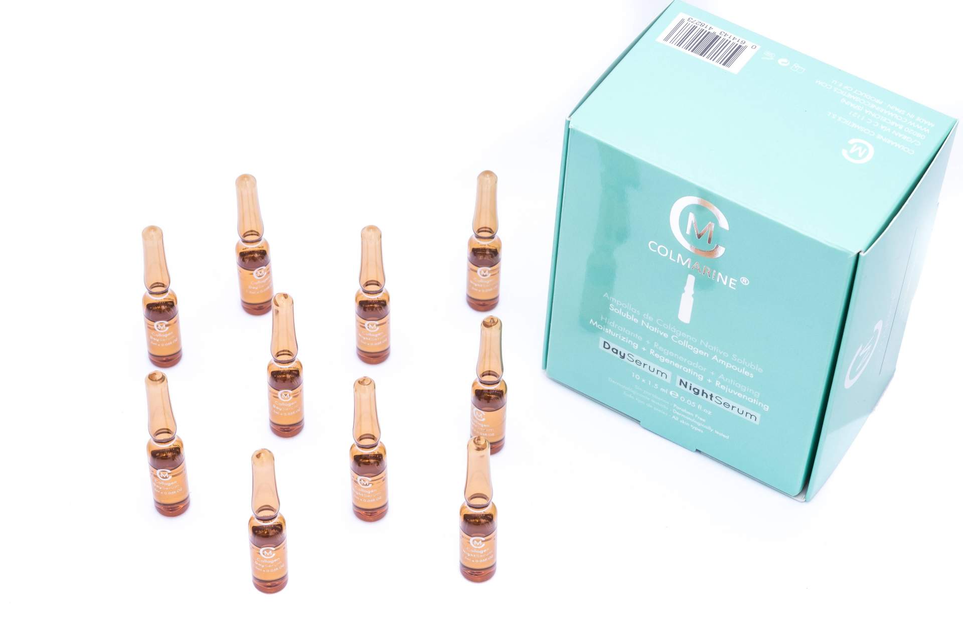 Ampollas faciales de colágeno y ácido hialurónico de Colmarine Cosmetics