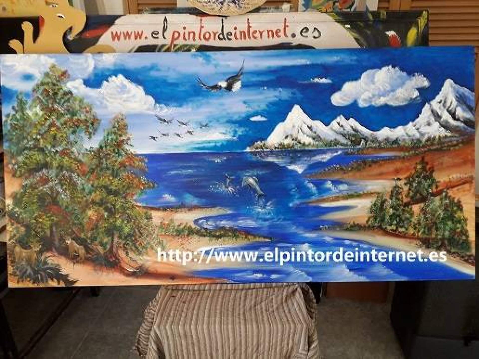 En su página web El Pintor de Internet, el artista Miguel Estaña vende sus obras y ofrece un taller en braille
