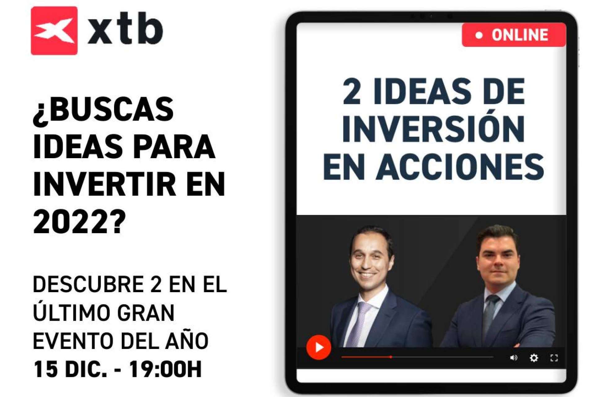 El evento online de bolsa organizado por XTB, dos propuestas de inversión al alcance de cualquiera
