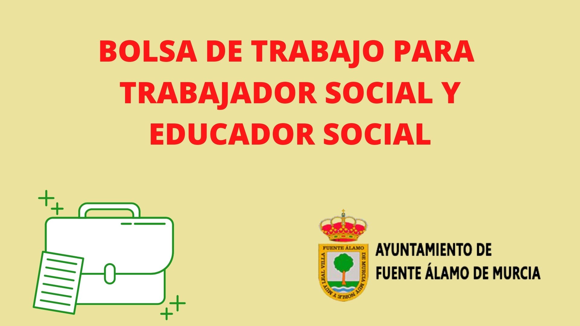 BOLSA DE TRABAJO PARA TRABAJADOR SOCIAL Y EDUCADOR SOCIAL