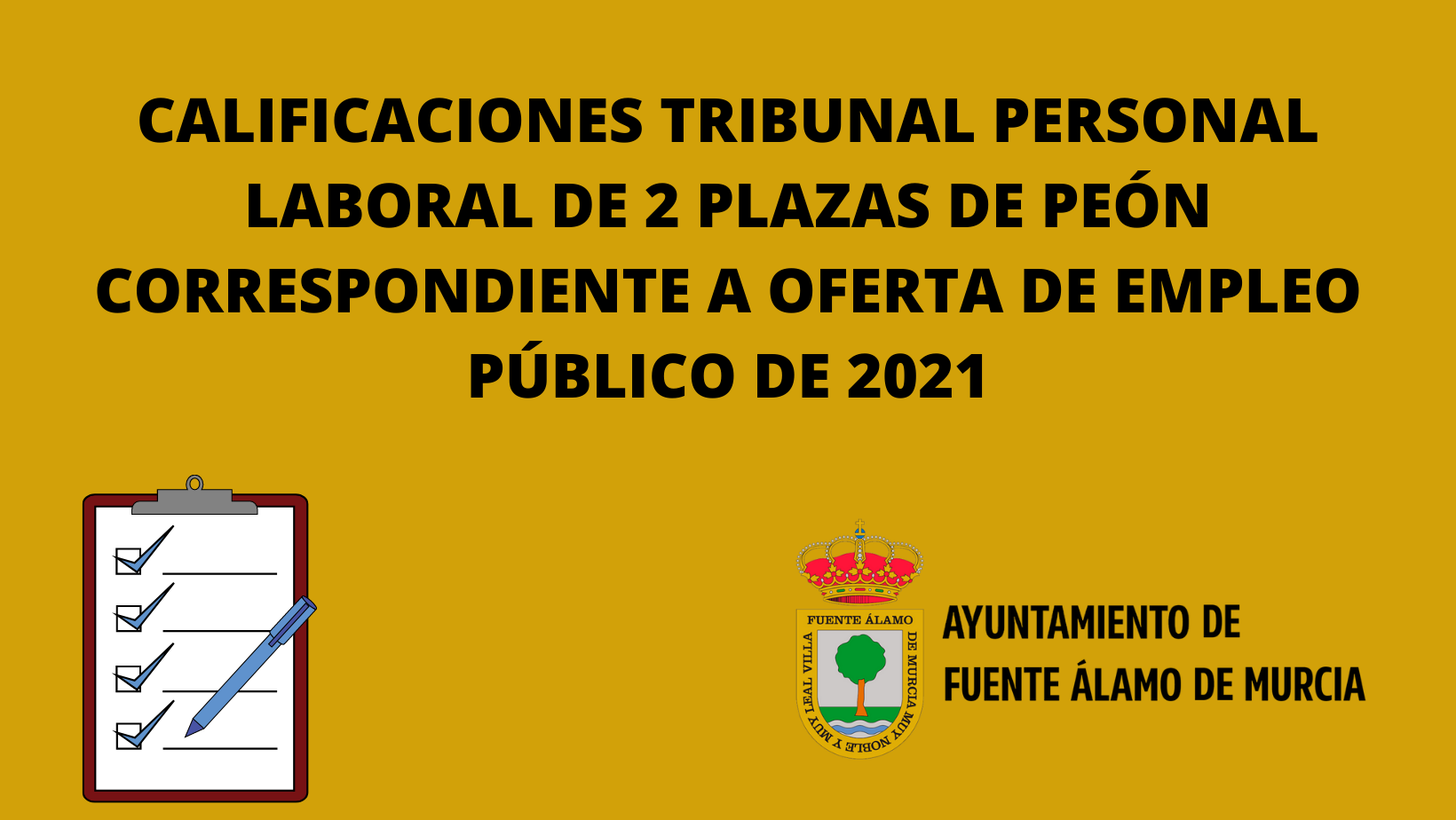CALIFICACIÓN 2 PLAZAS DE PEÓN