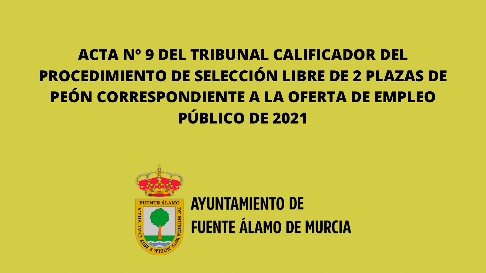 ACTA Nº9 TRIBUNAL CALIFICADOR 2 PLAZAS DE PEÓN