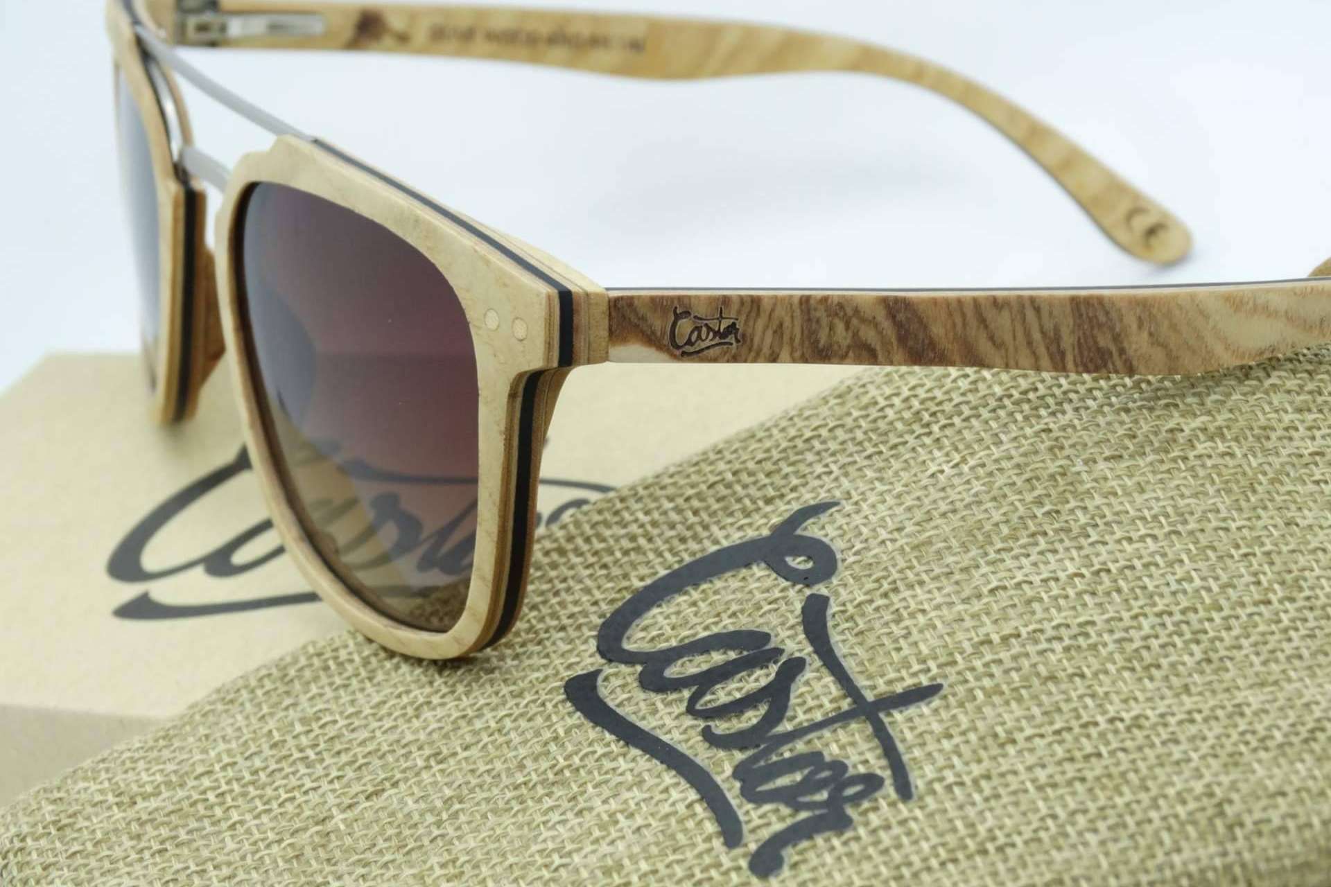 Las gafas de madera de zebrano y de olivo, por Castor Sunglasses