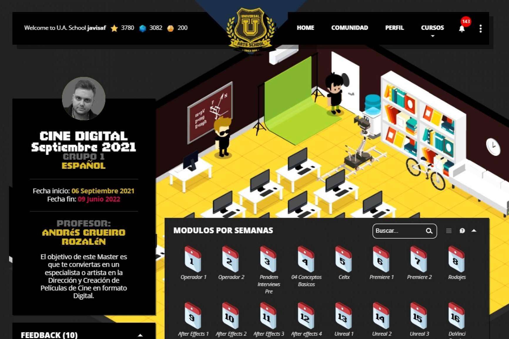 La apuesta de la Universal Arts School por las nuevas tecnologías, un campus virtual gamificado con avatares