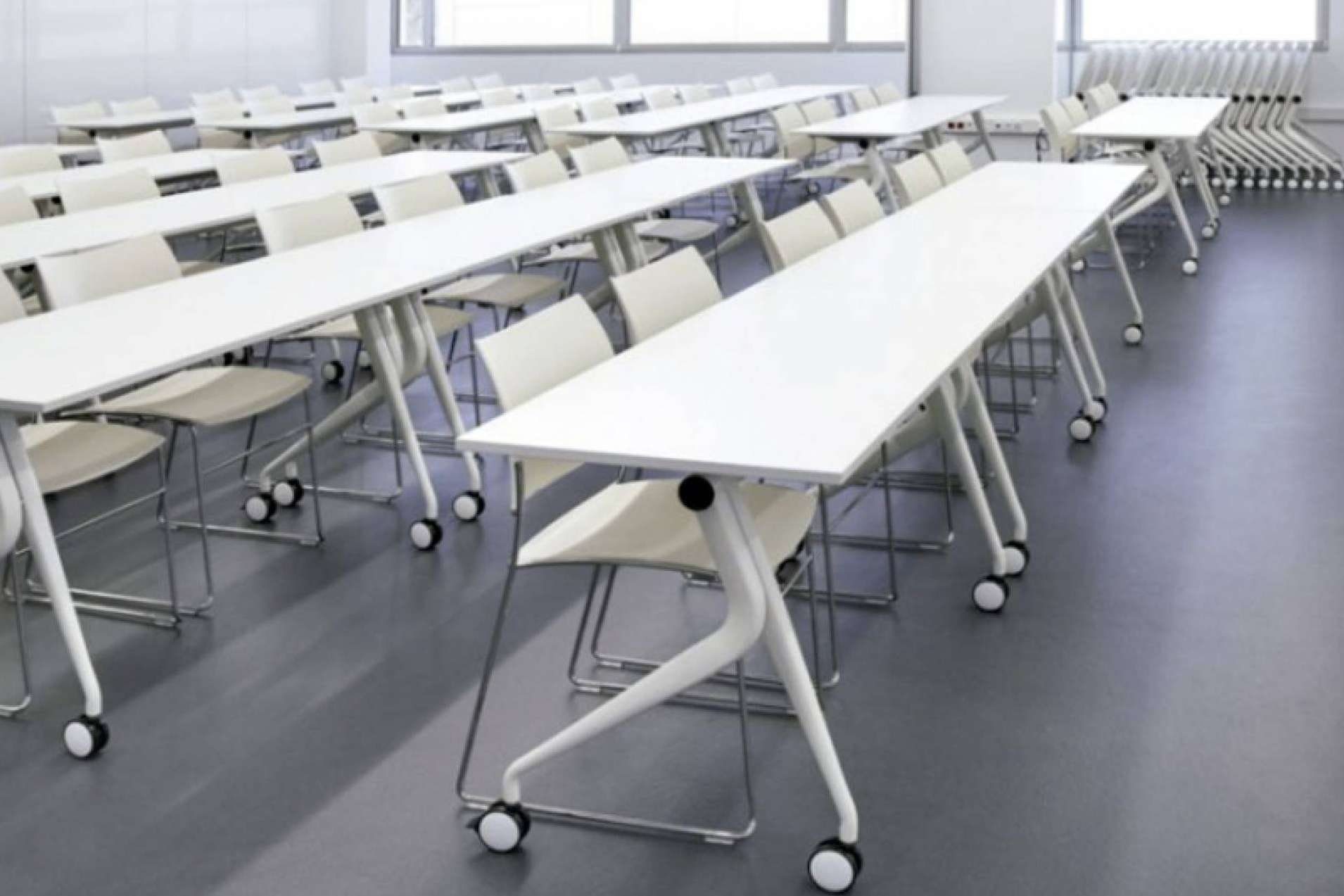 Mesas móviles de oficina para espacios multitarea, con OfficeDeco