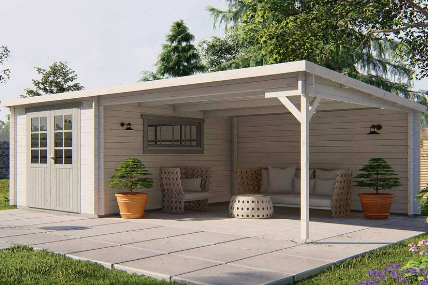 Casas de madera modernas con techos planos en HobyCasa