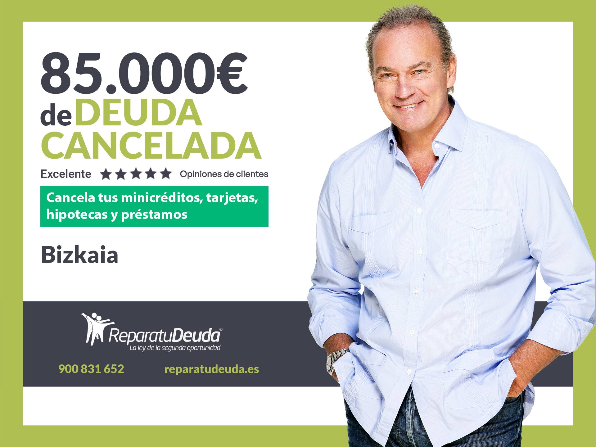 Repara tu Deuda Abogados cancela 85.000 € en Bizkaia (País Vasco) con la Ley de Segunda Oportunidad