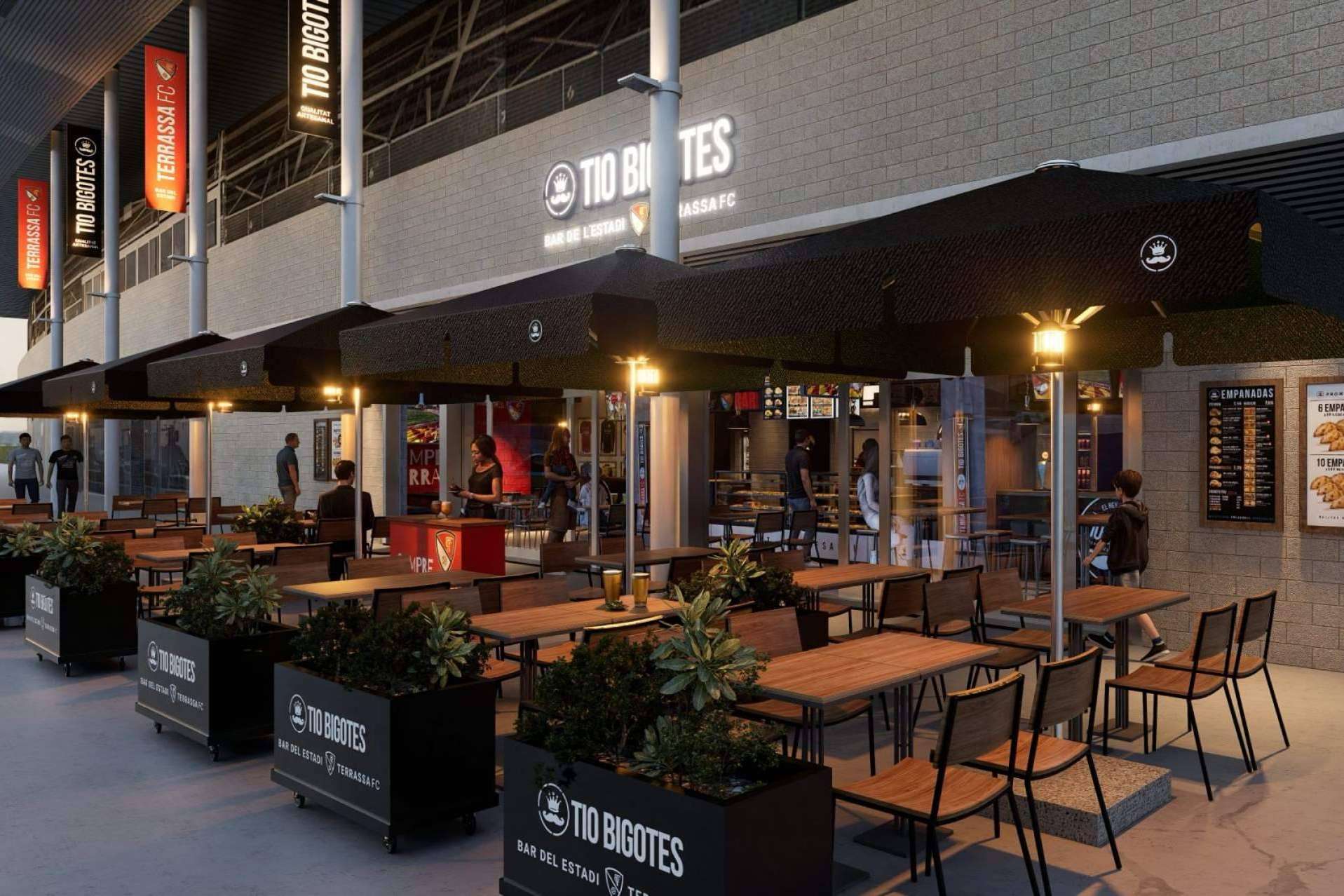 Tío Bigotes inaugura su primer estadio; gastronomía, marca y comunidad en el Terrassa FC