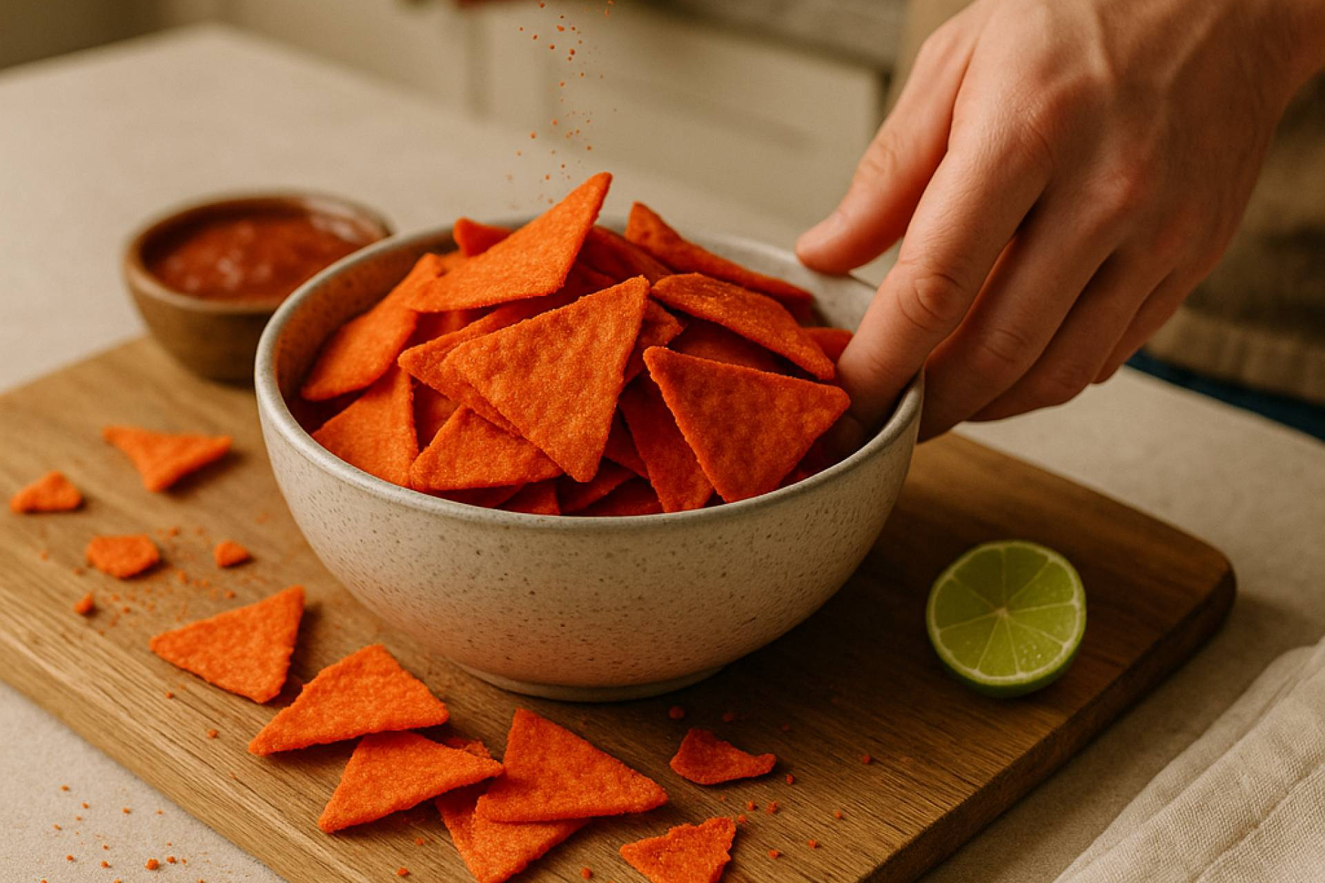 Sabor tradicional y formato contemporáneo, así son los totopitos enchilados de Maíz Maya