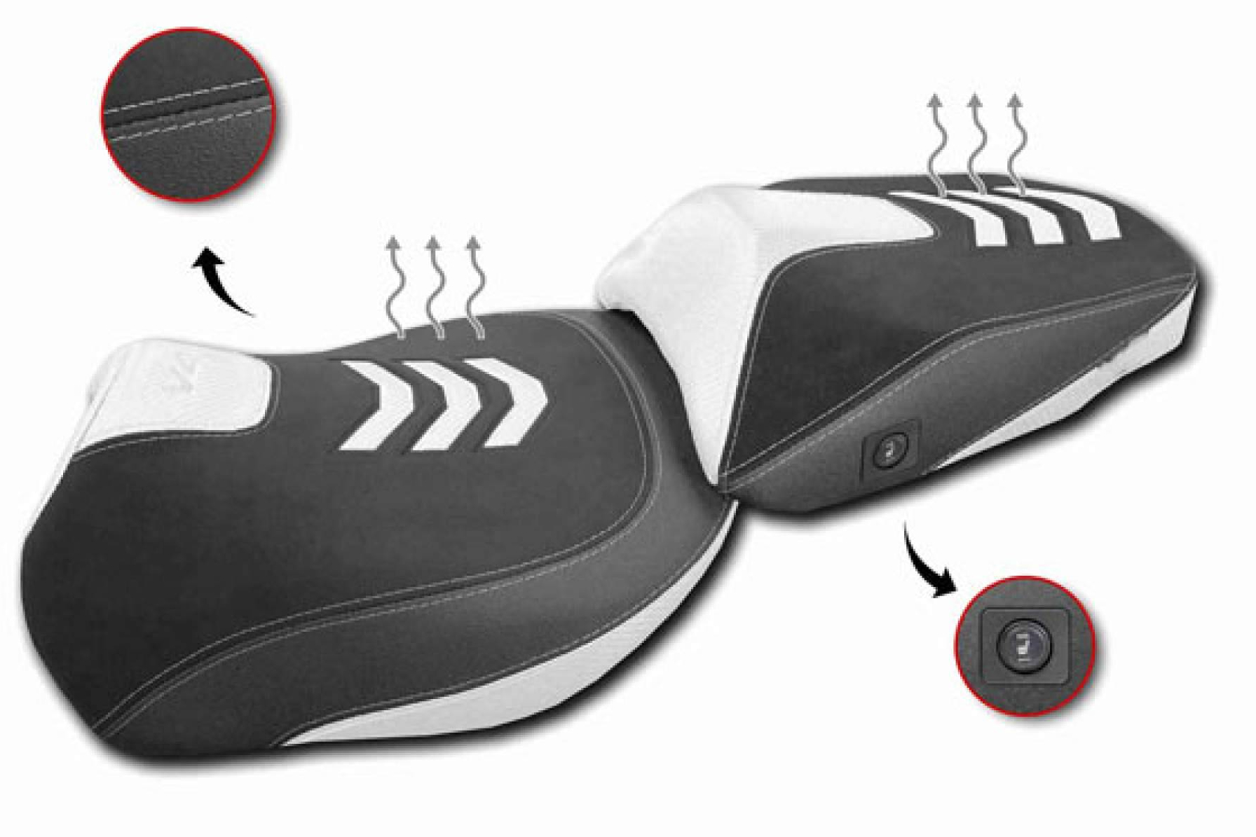 Asiento calefactable para Ducati Multistrada V4 con varios acabados pensados para rutas largas